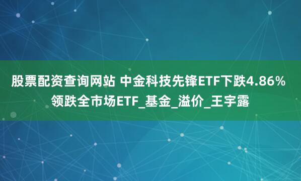 股票配资查询网站 中金科技先锋ETF下跌4.86% 领跌全市场ETF_基金_溢价_王宇露